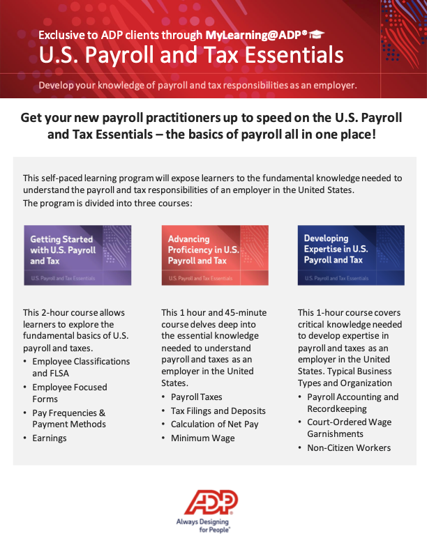 US Payroll and Tax Essentials – ADP Professional Certification